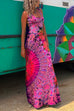 Criss Cross Backless Tie Dye Maxi Cami Dress