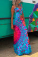 Criss Cross Backless Tie Dye Maxi Cami Dress