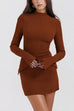 Rebadress Mockneck Long Sleeves Bodycon Mini Dress