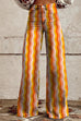 Rebadress High Rise Color Block Printed Wide Leg Pants