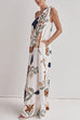 Rebadress Tie Knot One Shoulder Floral Print Maxi Dress