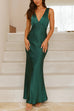 Rebadress V Neck Sleeveless Maxi Party Dress