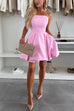 Rebadress Strapless Tube Pocketed Bubble Mini Dress