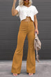 Rebadress One Button Corduroy Flare Pants with Pockets