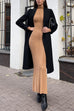 Rebadress Mockneck Long Sleeves Bodycon Knit Maxi Dress