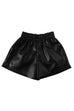 Rebadress Elastic Waist Pocketed Faux Leather Shorts