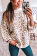 Rebedress Crewneck Drop Shoulder Leopard Slouchy Sweater