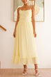 Rebadress Spaghetti Strap Frill Trim Tie Bow Maxi Dress