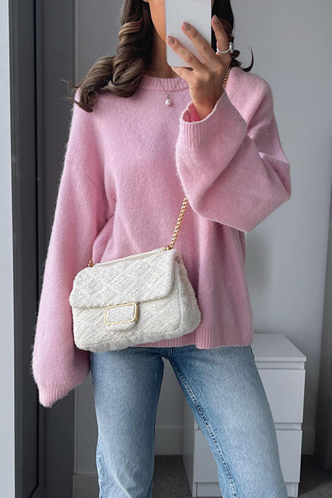 Rebadress Crewneck Drop Shoulder Comfy Pullover Sweater