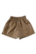 Rebadress Elastic Waist Pocketed Faux Leather Shorts