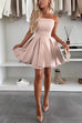 Rebadress Strapless Tube Pocketed Bubble Mini Dress