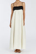 Rebadress Backless Color Block Splice Swing Maxi Cami Dress