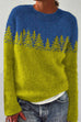 Rebadress Crewneck Color Block Pattern Pullover Sweater(in 4 Patterns)