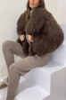 Rebadress Open Front Winter Faux Fur Teddy Coat