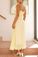 Rebadress Spaghetti Strap Frill Trim Tie Bow Maxi Dress