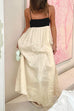 Rebadress Backless Color Block Splice Swing Maxi Cami Dress