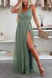 V Neck High Slit Swing Maxi Cami Dress