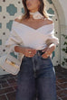 Rebadress V Neck Criss Cross Front Ribbed Knit Sweater