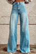 Rebadress Distressed Wide Leg Fashion Denim Pants