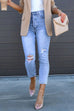 Rebadress High Rise Distressed Ripped Skinny Jeans