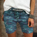 Rebadress Elastic Waist Buttons Skinny Camo Shorts