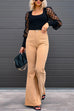 Rebadress One Button Corduroy Flare Pants with Pockets