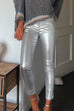 RD Slim Fit Faux Leather Leggings Pants with Pockets