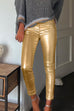 RD Slim Fit Faux Leather Leggings Pants with Pockets