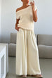 Rebadress Elastic Waist Pocketed Wide Leg Cotton Linen Pants