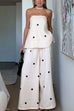 Rebadress Polka Dot Strapless Top and Wide Leg Palazzo Pants Set