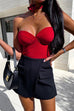 Rebedress Sweetheart Neck Strapless Bustier Bodysuit