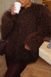 Rebadress Open Front Winter Faux Fur Teddy Coat