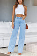 Rebadress Distressed Wide Leg Boyfriend Denim Pants