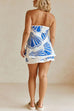 Rebadress Seashell Print Strapless Ruffle Tube Top and Wrap Mini Skort Set