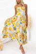 Rebadress Bow Back High Waist Printed Maxi Cami Dress