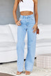 Rebadress Distressed Wide Leg Boyfriend Denim Pants