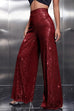 Rebadress Sparkly Elastic Waist Wide Leg Sequin Pants