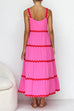 Rebadress Ric Rac Ruffle Tiered Cami Maxi Holiday Dress