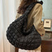 Rebadress Lightweight Quilted Grid Puffer Tote Bag