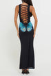 Rebadress Back Lace-up Sleeveless Butterfly Print Maxi Dress