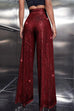 Rebadress Sparkly Elastic Waist Wide Leg Sequin Pants