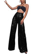 Rebadress Sparkly Elastic Waist Wide Leg Sequin Pants