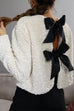 Rebadress Long Sleeves Bow Knot Glitter Sequin Top