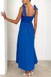 Rebadress Bow Shoulder Empire Waist Swing Maxi Cami Dress