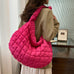 Rebadress Lightweight Quilted Grid Puffer Tote Bag