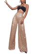 Rebadress Sparkly Elastic Waist Wide Leg Sequin Pants