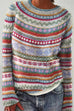 Rebadress Crewneck Vibrant Rainbow Chunky Knit Sweater(in 4 Patterns)