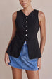 Rebadress Single Breasted Pocketed Solid Vest