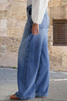 Rebadress Distressed Wide Leg Casual Leans