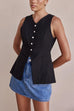 Rebadress Single Breasted Pocketed Solid Vest